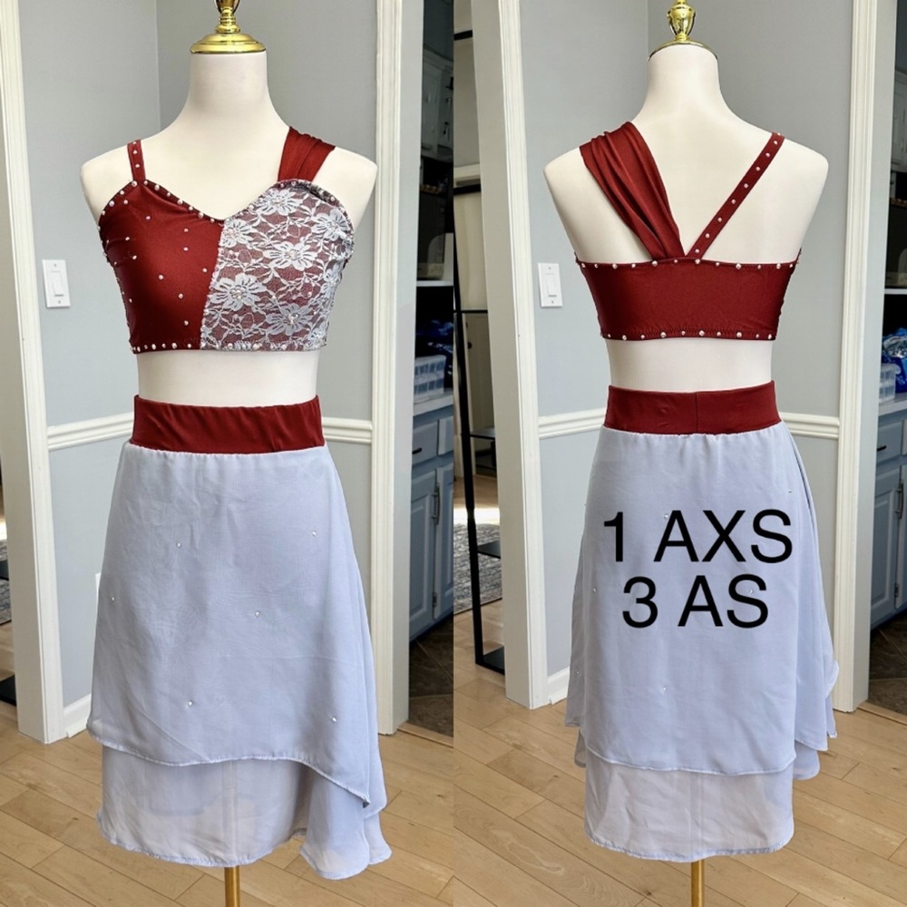 Burgundy/gray costume